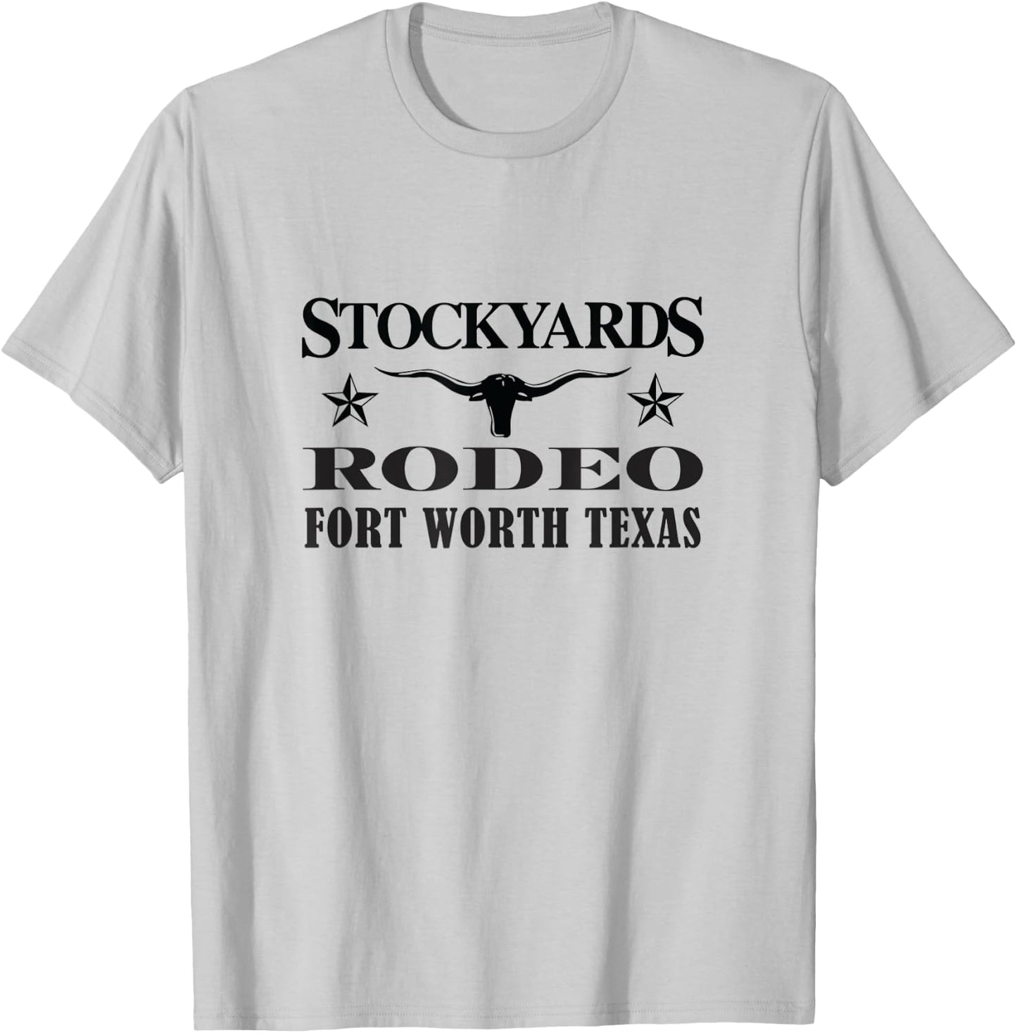 Fort Worth Texas Stockyards and Rodeo Cowboy Design T-Shirt - T-Shirt | Ash