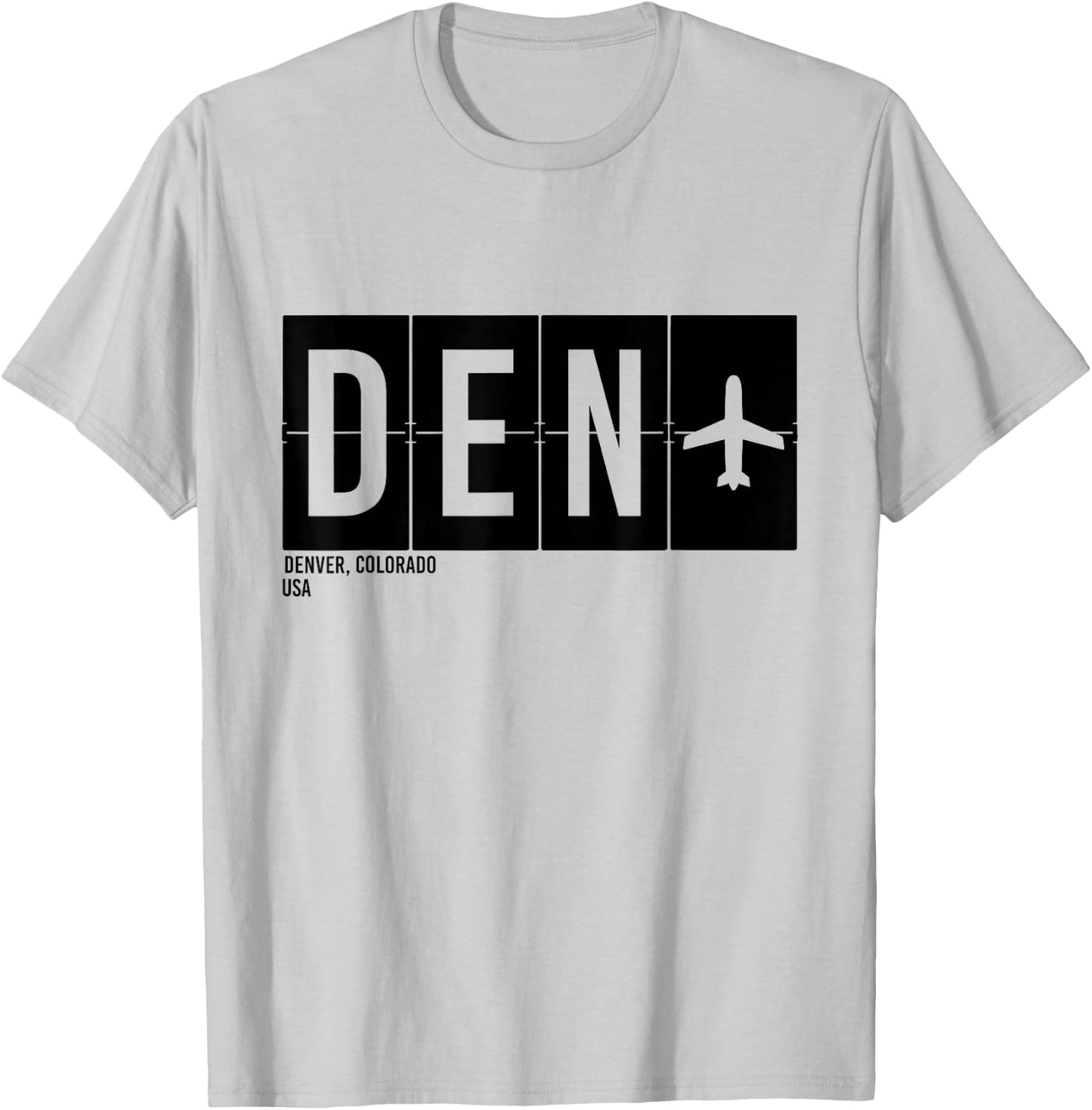 DEN Denver Colorado USA Airport Code International Travel T-Shirt - T-Shirt | Ash