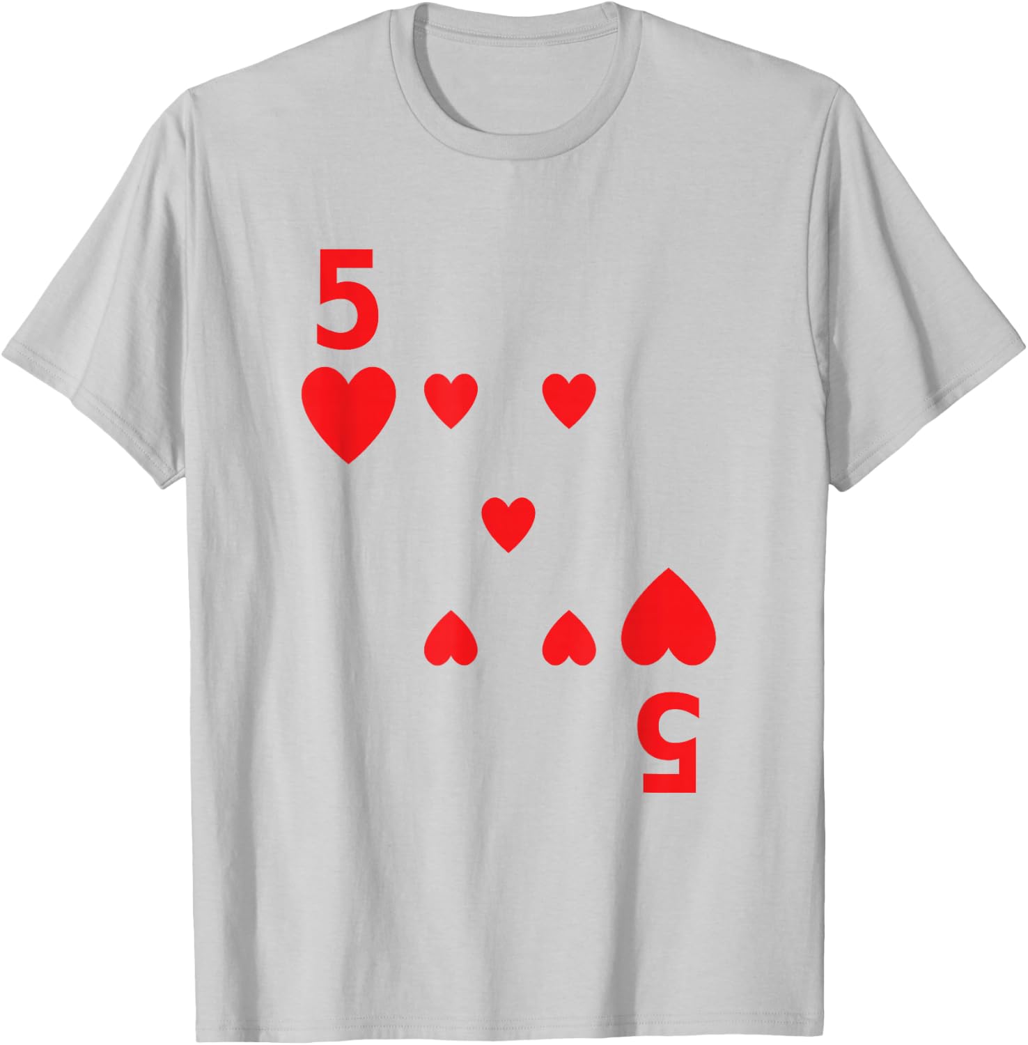 Five of Hearts poker playing card costume group shirt T-Shirt - T-Shirt | Ash
