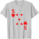 Five of Hearts poker playing card costume group shirt T-Shirt - T-Shirt | Ash