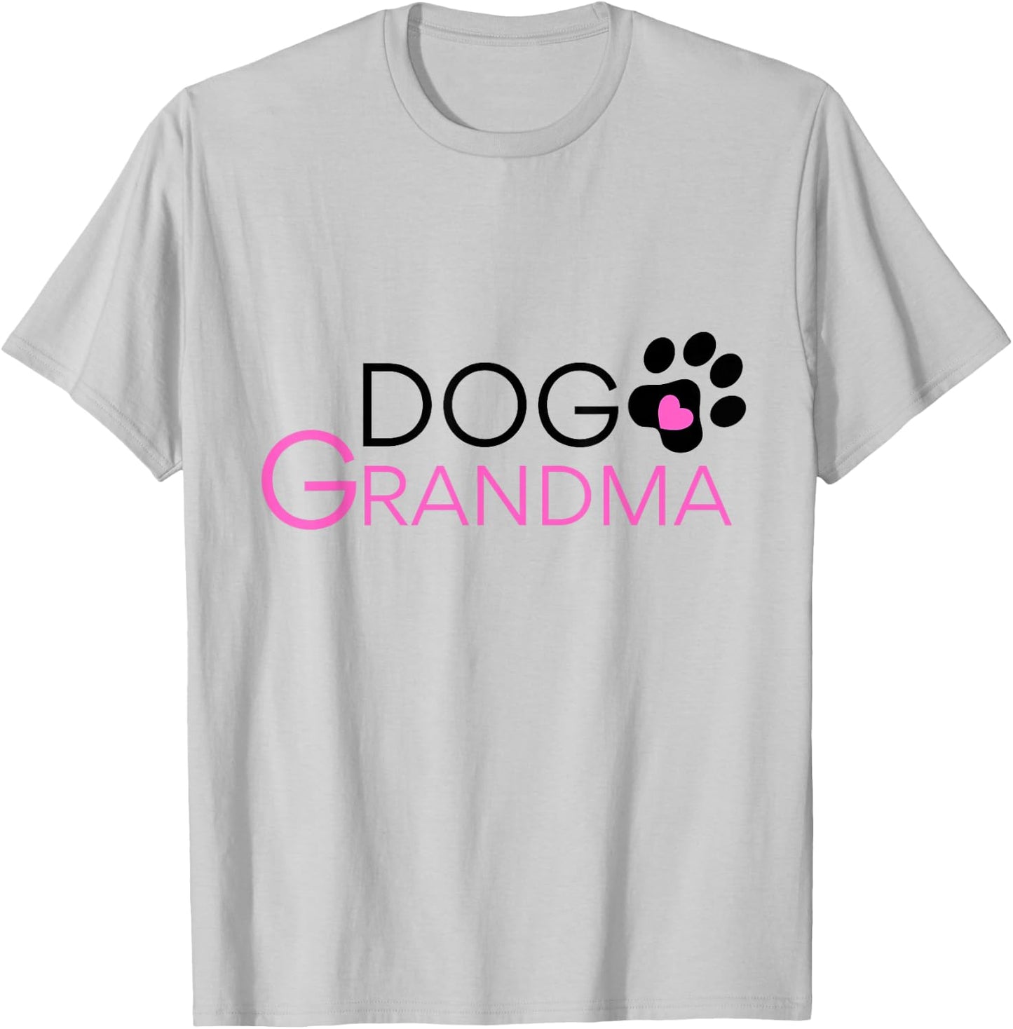 Dog Grandma Short Sleeve Paw Print T-Shirt - T-Shirt | Ash