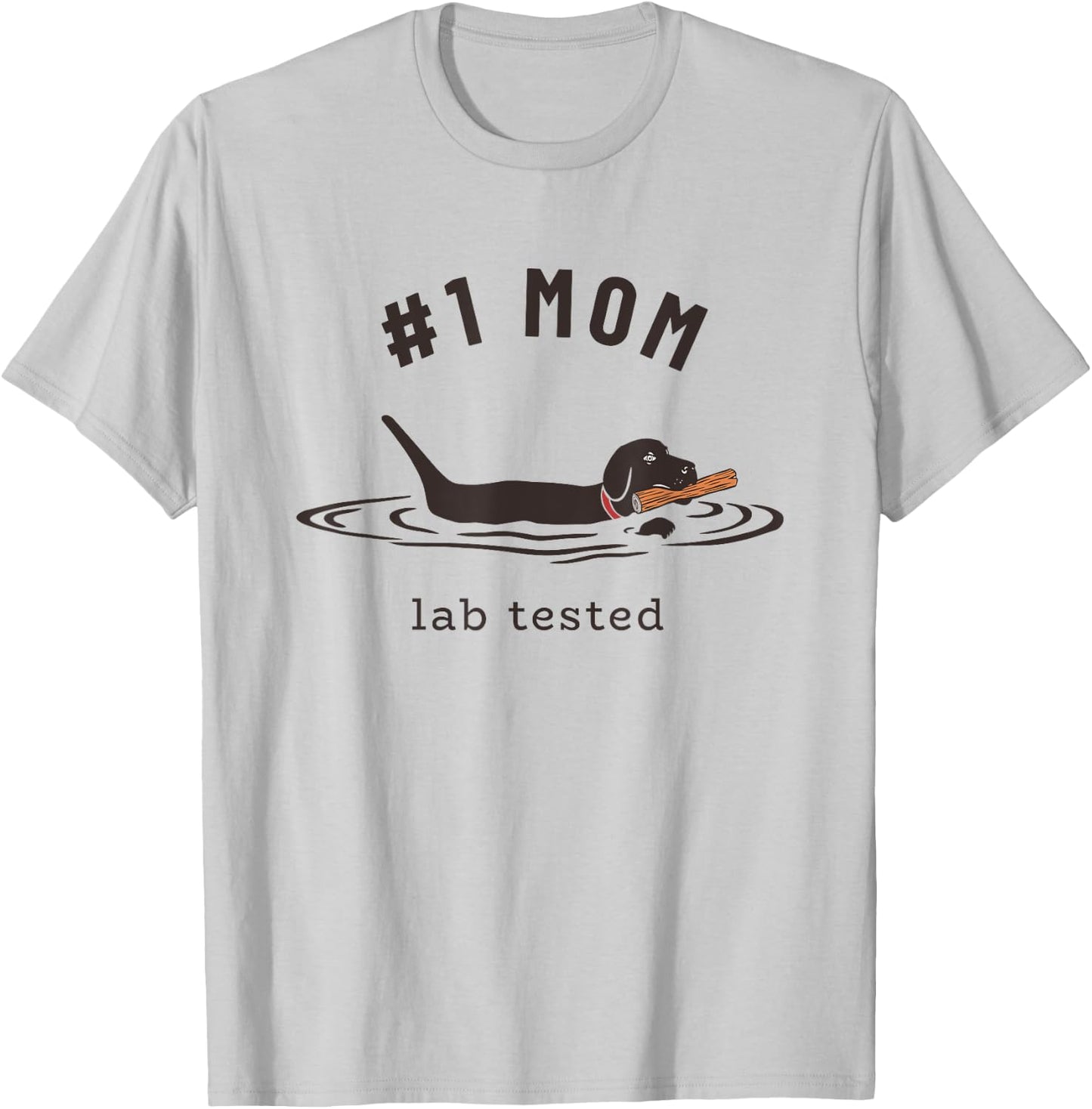 Black Lab #1 Mom - Labrador Retriever Owner Mother's Day T-Shirt - T-Shirt | Ash