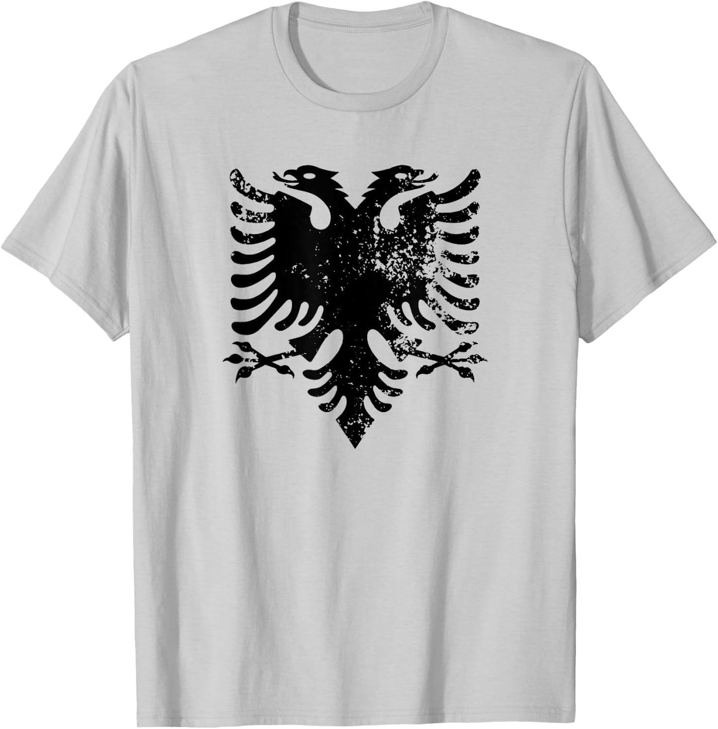 Albanian Flag Shirt Double Headed Eagle Albania T-Shirt - T-Shirt | Ash