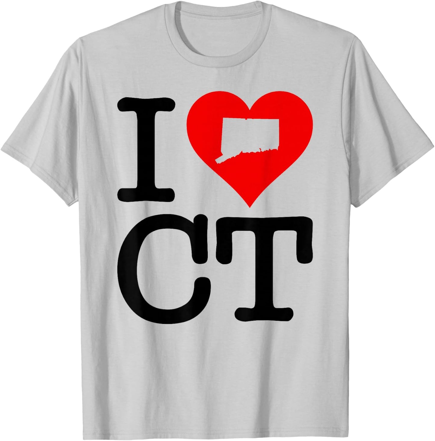 I Love Heart Connecticut Ct T-Shirt - T-Shirt | Ash