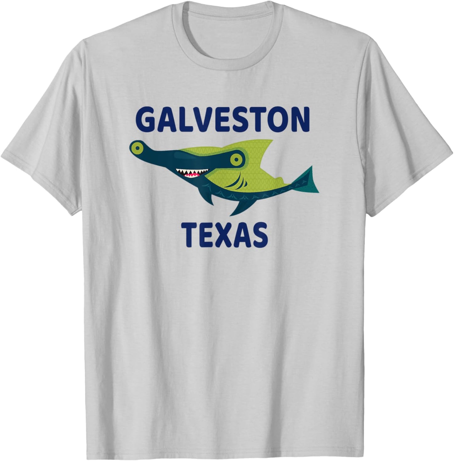 Galveston Texas Shark Themed T-Shirt - T-Shirt | Ash