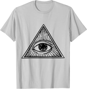All Seeing Eye Conspiracy Believe Illuminati Pyramid T-Shirt - T-Shirt | Ash