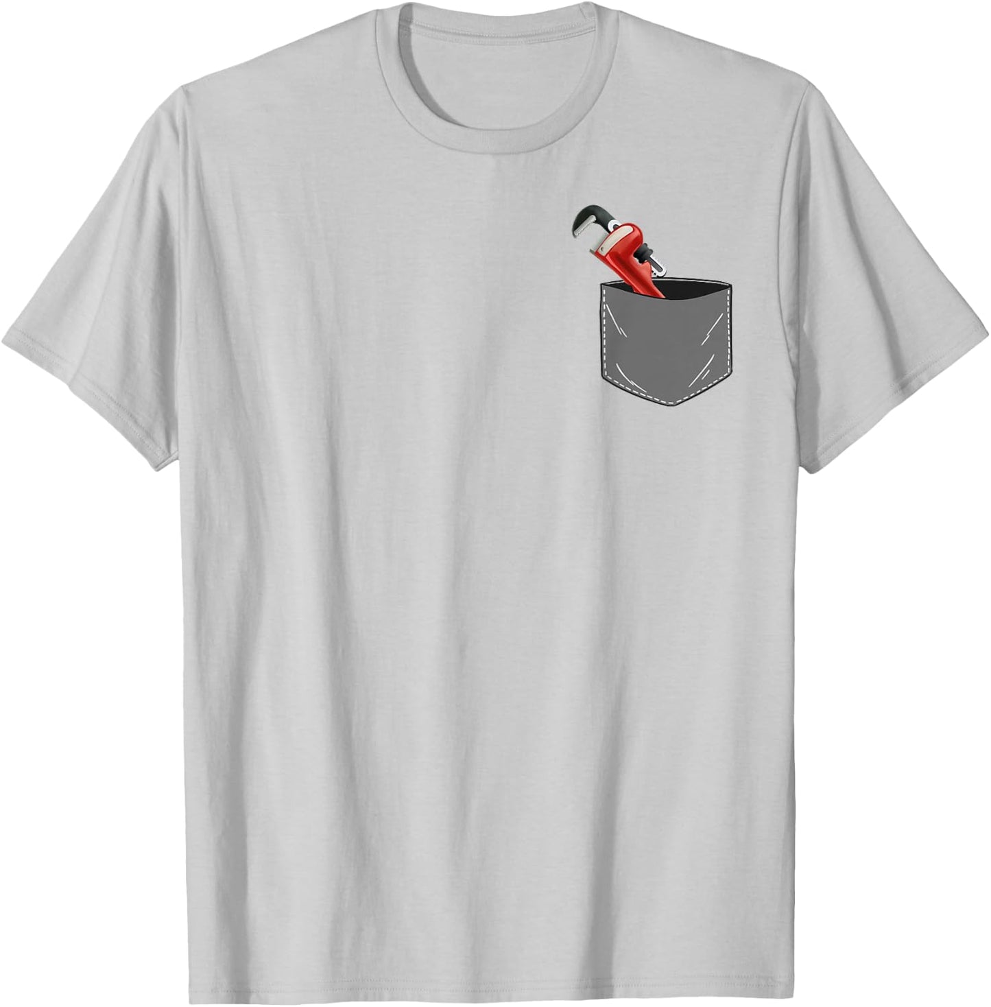 Plumbing Plumber Pipe Wrench Pocket Vintage T-Shirt - T-Shirt | Ash