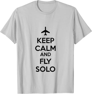 Pilot Keep Calm and Fly Solo T-Shirt - T-Shirt | Ash