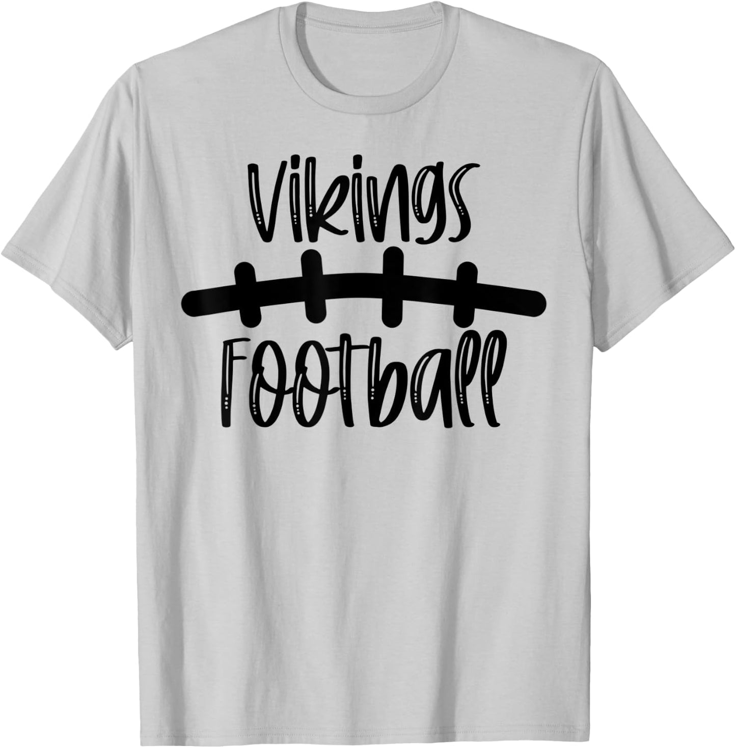 Vikings Football School Spirit Team Mascot Game Night T-Shirt - T-Shirt | Ash