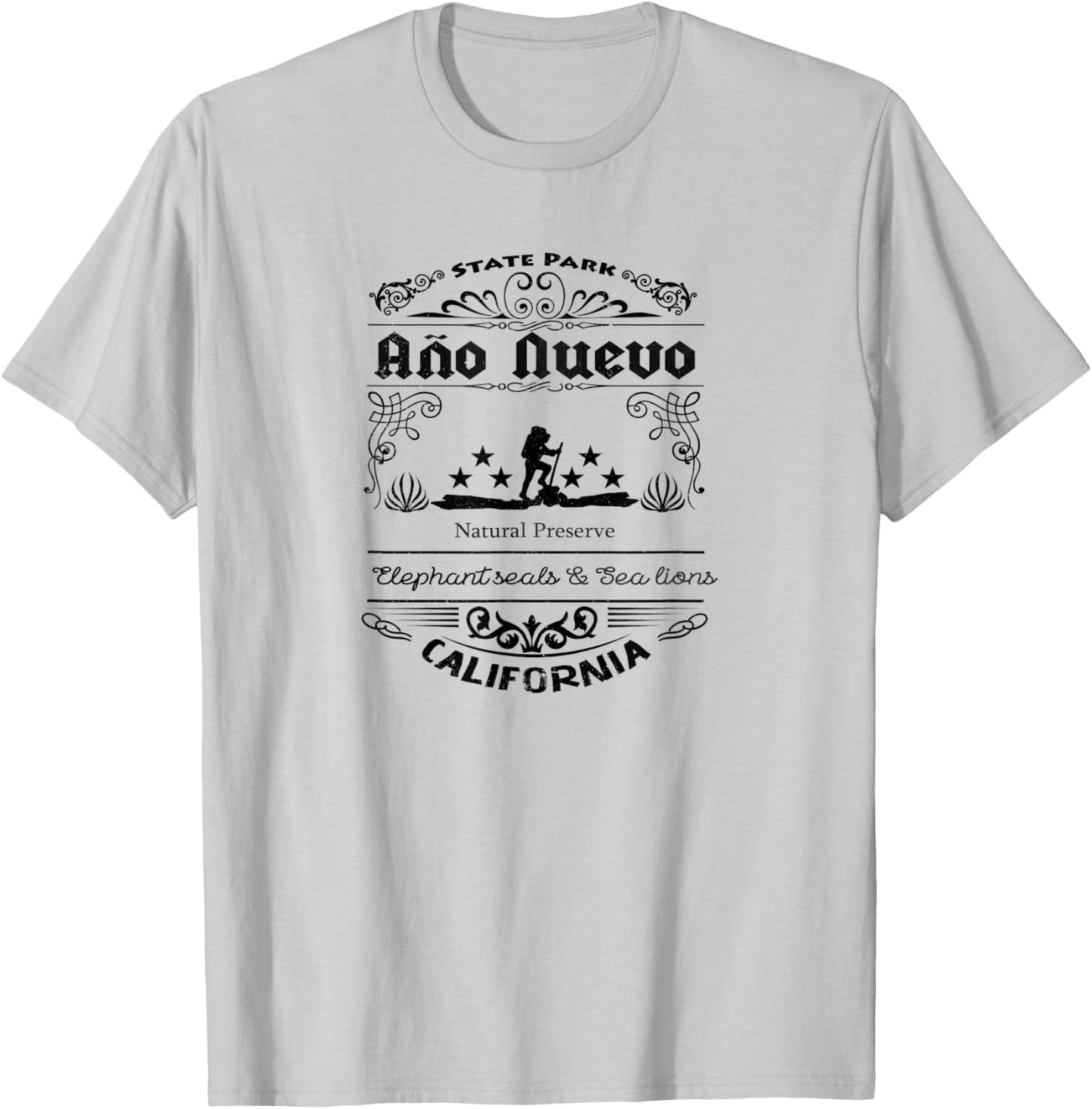 Año Nuevo State Park California vintage style T-Shirt - T-Shirt | Ash