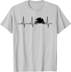 Motorcycle heartbeat supersport racing machine moped T-Shirt - T-Shirt | Ash