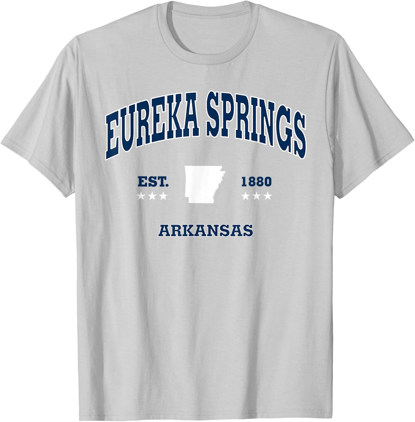 Eureka Springs Arkansas AR Throwback Navy Vintage Athletic T-Shirt - T-Shirt | Ash