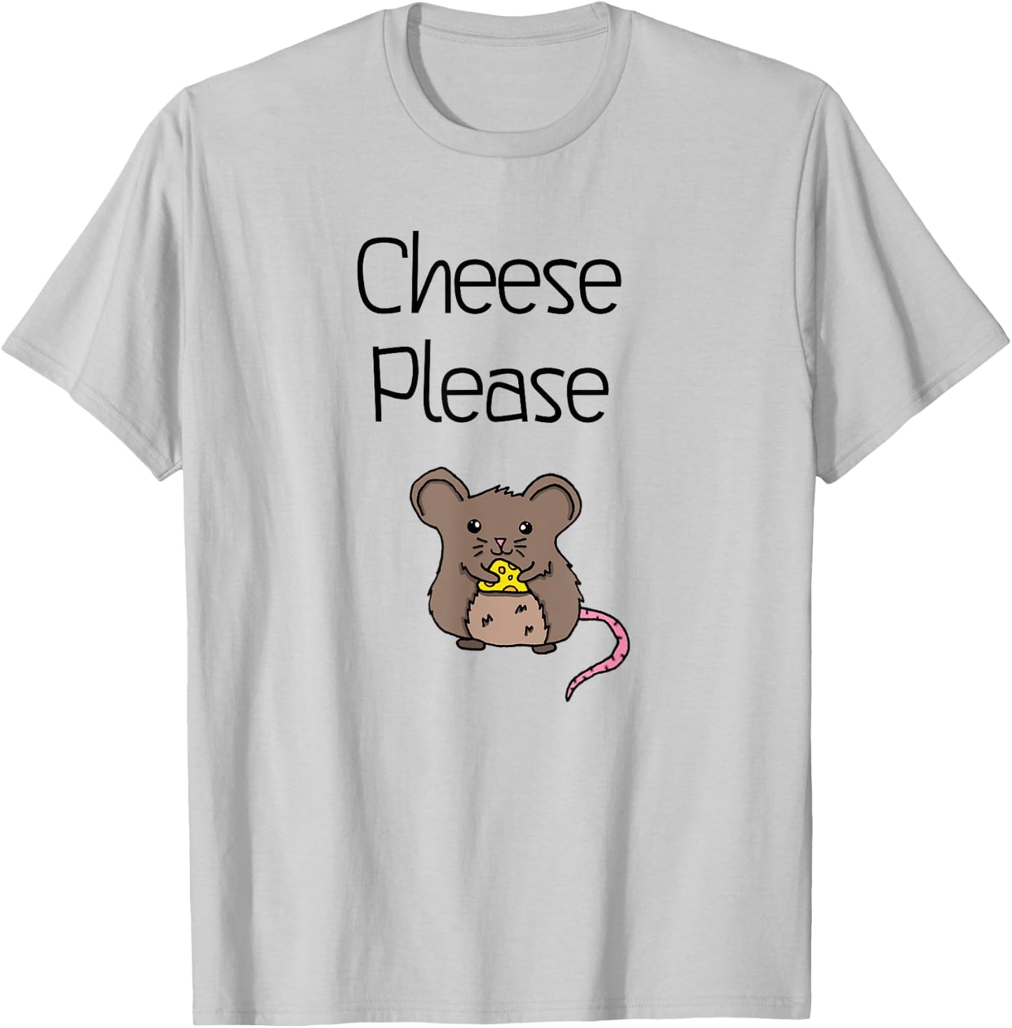 Cute Kawaii Cheese Please Mouse for Mice Lovers T-Shirt - T-Shirt | Ash
