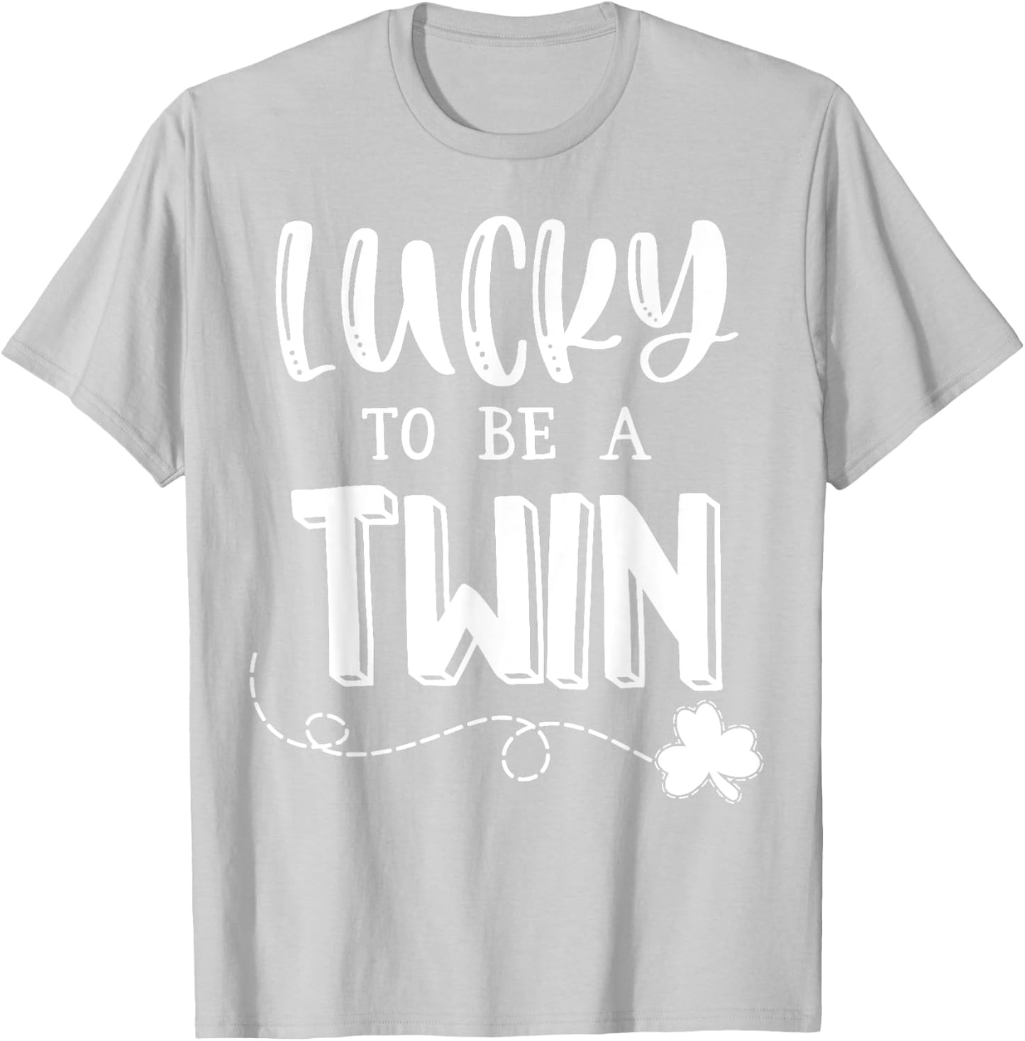 Lucky To Be A Twin Shirt Twin St Patricks Day Kid T-Shirt - T-Shirt | Ash