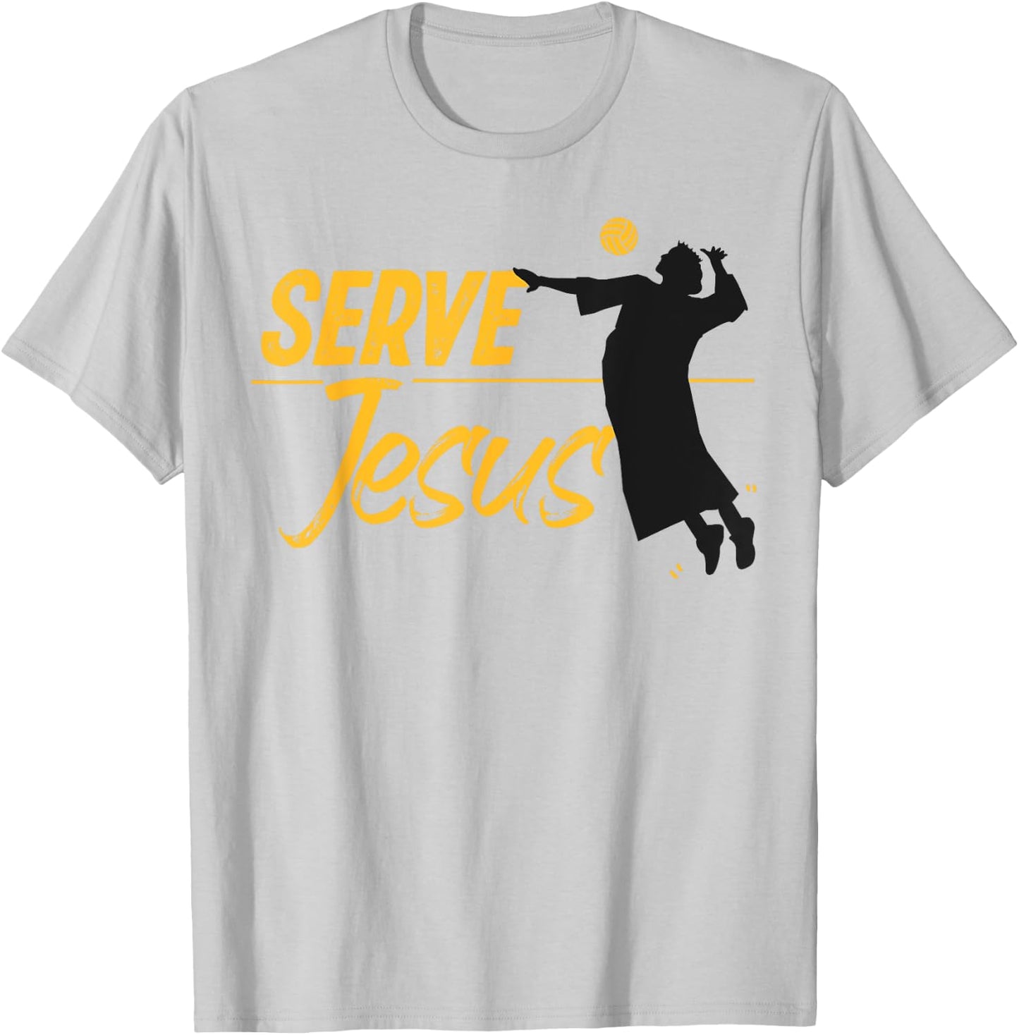 Volleyball Player Team Jesus Christian Serve Jesus T-Shirt - T-Shirt | Ash