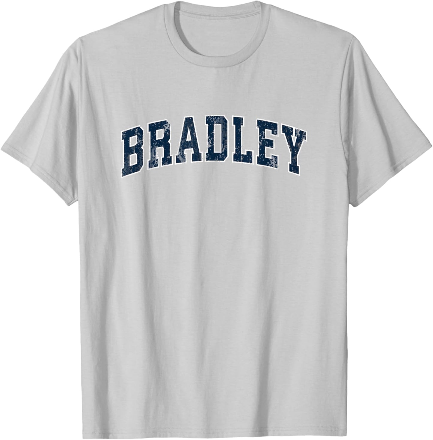 Bradley Illinois IL Vintage Sports Design Navy Design T-Shirt - T-Shirt | Ash