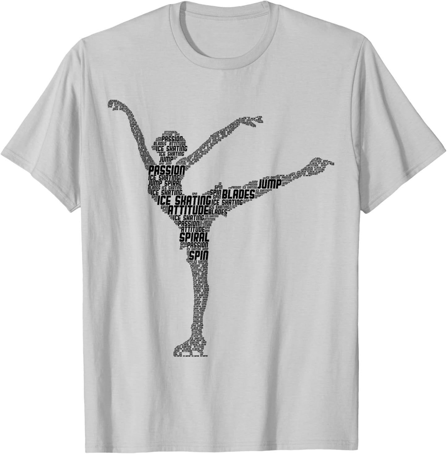 Figure Skating Ice Skates Girls Ladies T-Shirt - T-Shirt | Ash