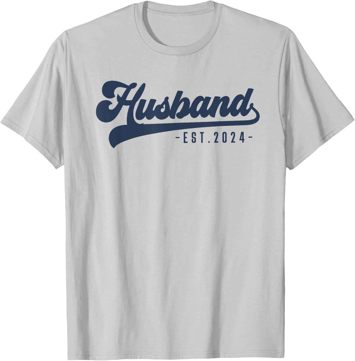 Husband Est 2024 Just Married Honeymoon Hubby Wedding Couple T-Shirt - T-Shirt | Ash