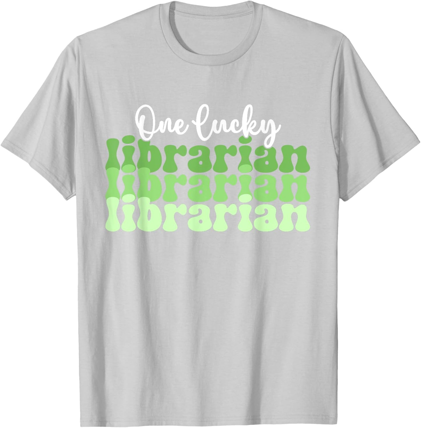 One Lucky Librarian Retro St Patricks Day School Library T-Shirt - T-Shirt | Ash
