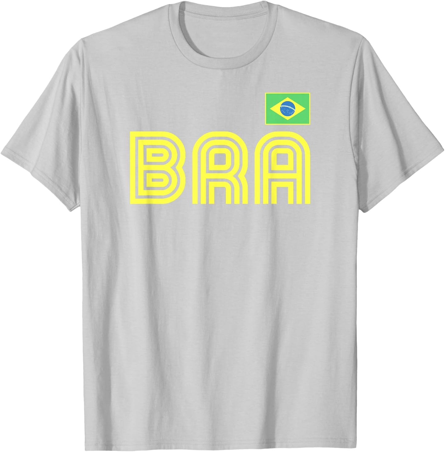 Brazil Flag Retro International Country Brasil Pride T-Shirt - T-Shirt | Ash
