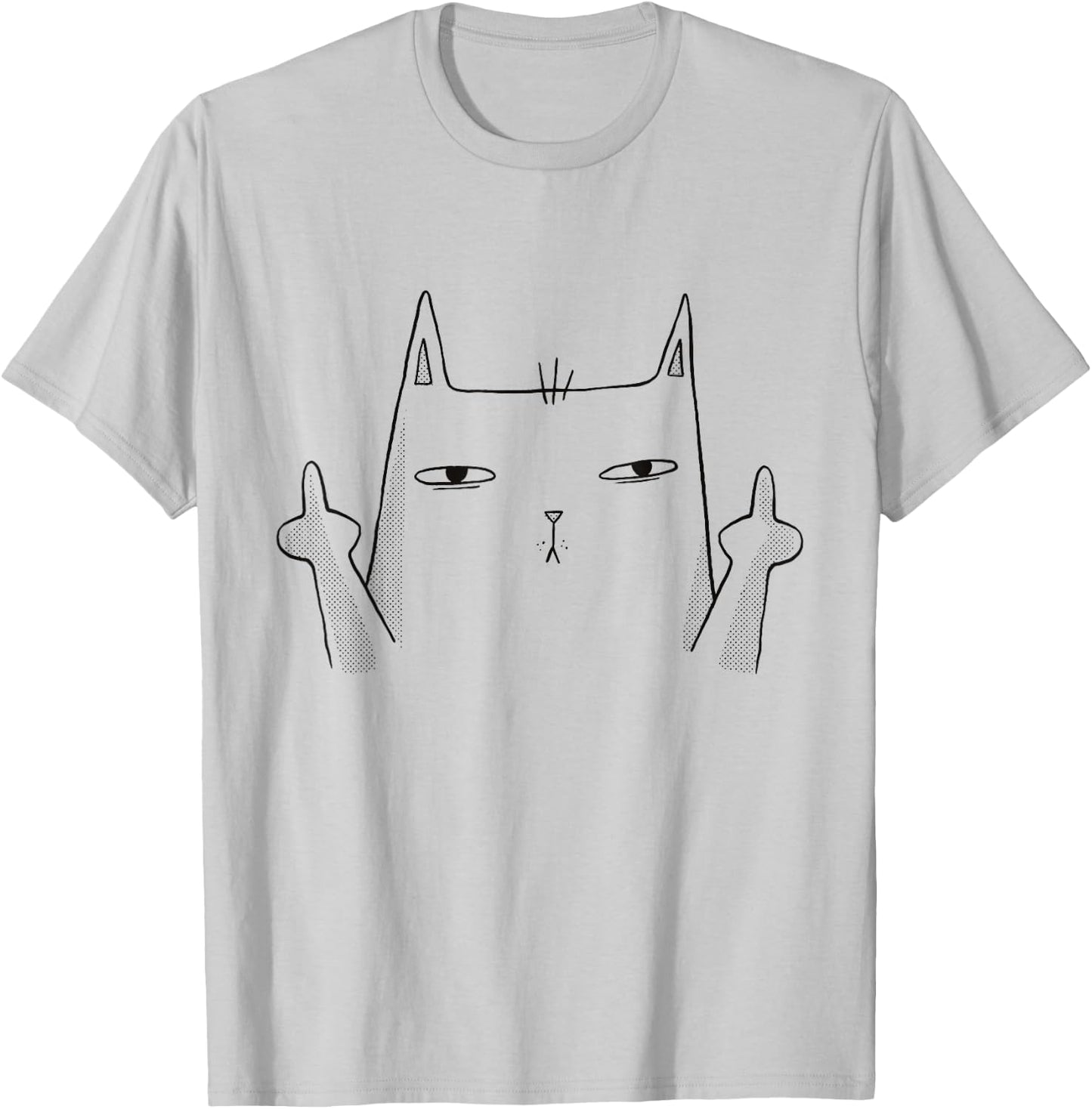 Middle Finger Cat Flip Bird GFY Meme Joke Funny Cat Women T-Shirt - T-Shirt | Ash