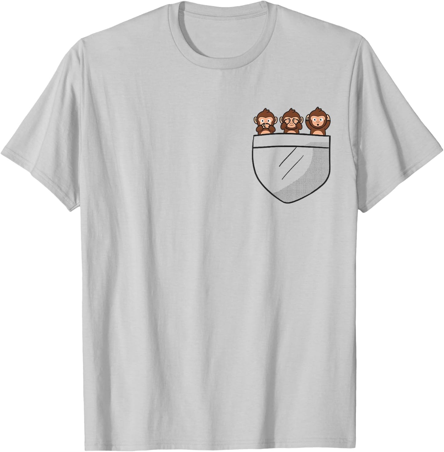 See three wise monkeys, hear no evil animal in the bag T-Shirt - T-Shirt | Ash