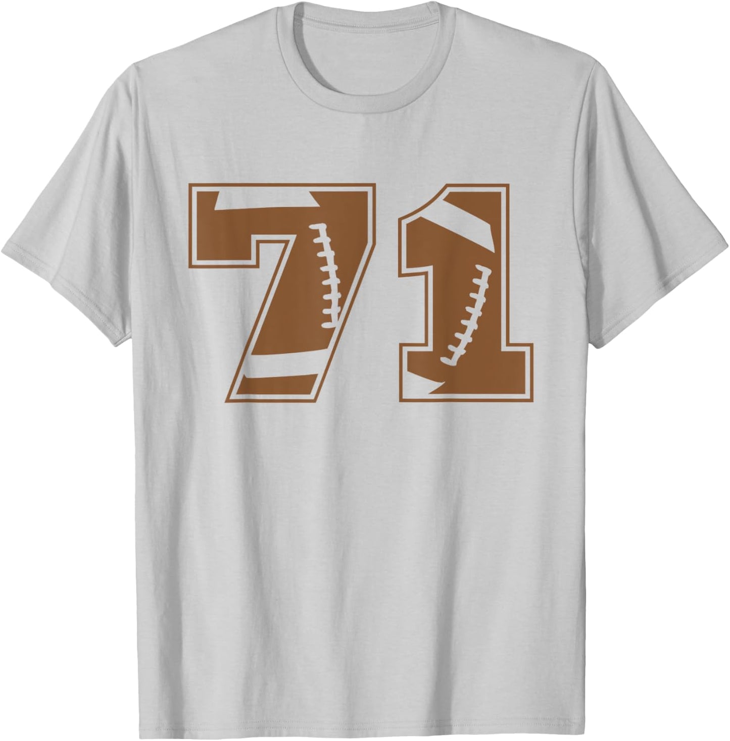 Football 71 Jersey Number T-Shirt - T-Shirt | Ash