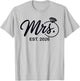 Bride Est. 2026 Fiancée Mrs. Wife Bachelorette Party Wedding T-Shirt - T-Shirt | Ash