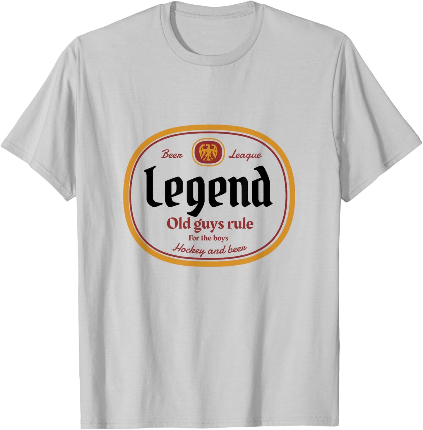 Beer League Legend Hockey Beer Label T-Shirt - T-Shirt | Ash