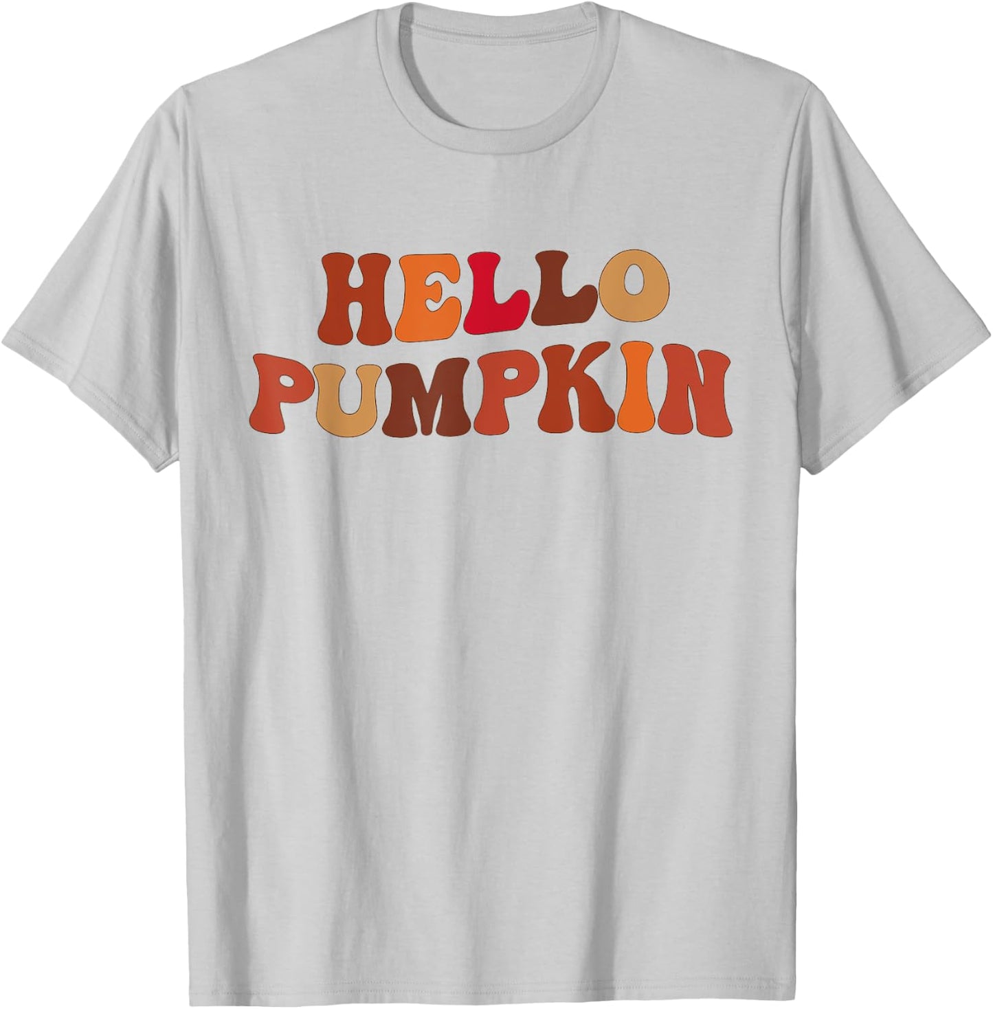 Happy Fall Hello Pumpkin Retro Fall Autumn Vibes T-Shirt - T-Shirt | Ash