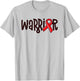 Warrior Pulmonary Embolism Awareness Blood Clot Red Ribbon T-Shirt - T-Shirt | Ash