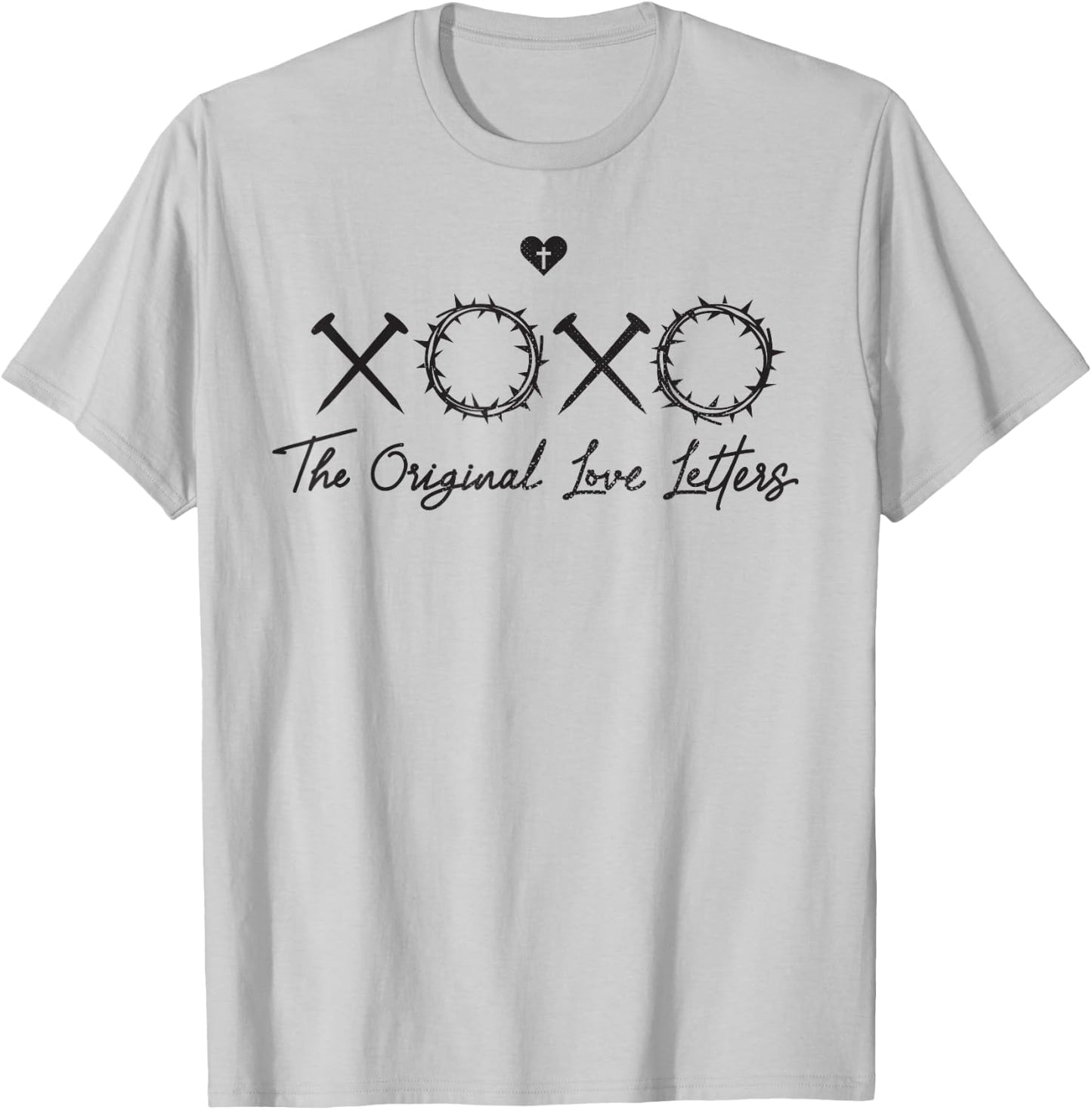 Faithful Flair Vintage XOXO Original Love Letter Christian T-Shirt - T-Shirt | Ash