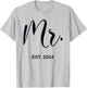 Mr. Est. 2024 Just Married Wedding Hubby Mr & Mrs Men T-Shirt - T-Shirt | Ash