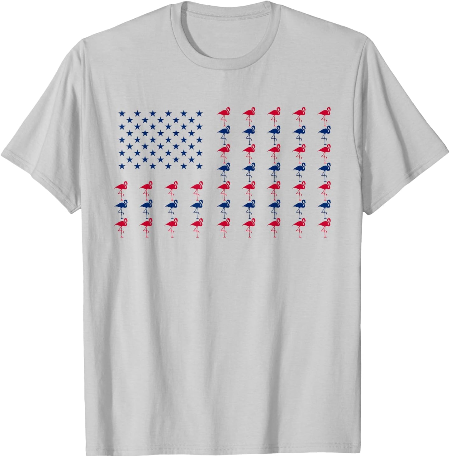 USA American Flag Flamingo Lover 4th of July Patriotic Women T-Shirt - T-Shirt | Ash