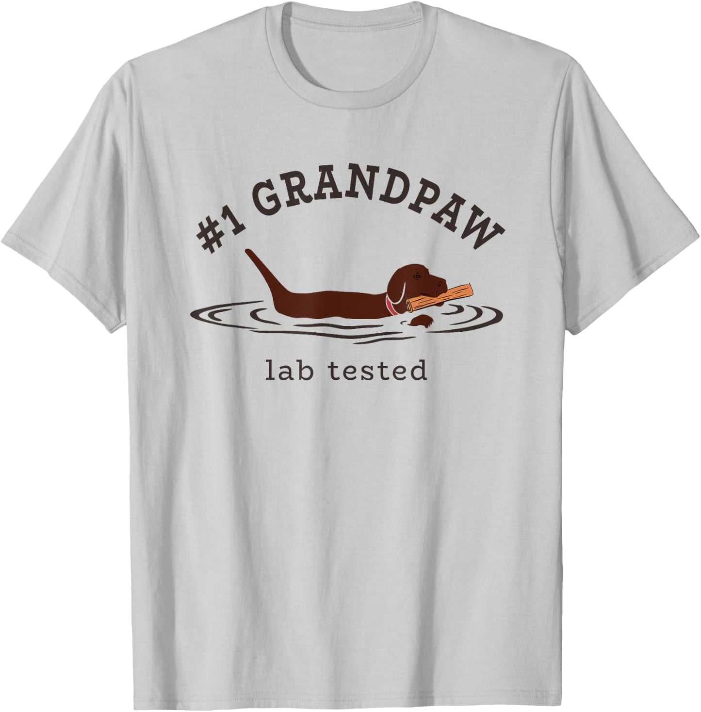 Lab Dad Chocolate Labrador Retriever Dog #1 Grandpaw Men T-Shirt - T-Shirt | Ash