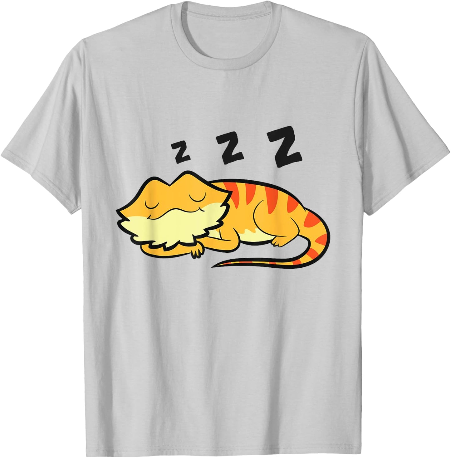 Bearded Dragon Pajama Reptile Lizard Sleeping Bearded Dragon T-Shirt - T-Shirt | Ash