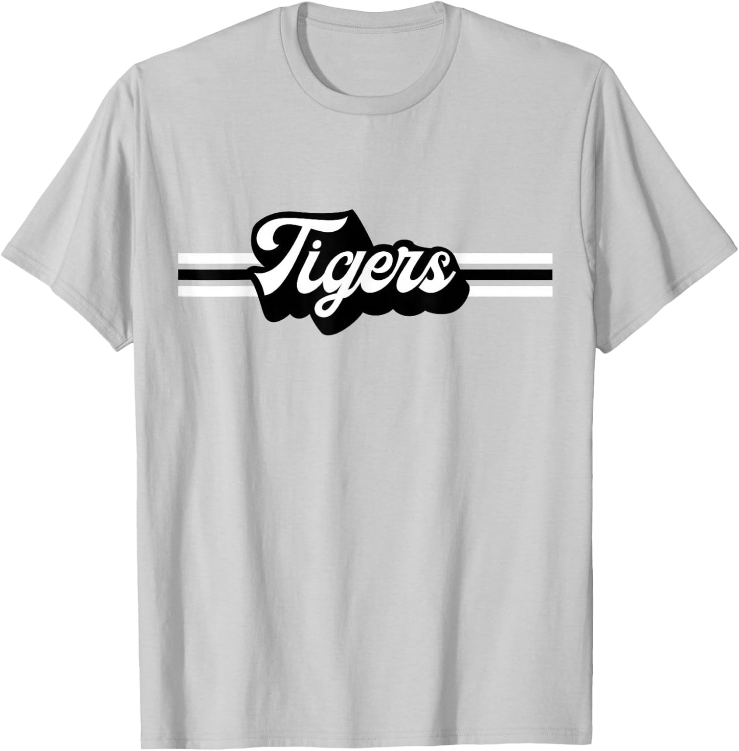 Retro Tigers Mascot, School Spirit, Tiger Sports T-Shirt - T-Shirt | Ash