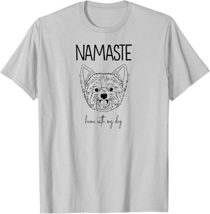 Yorkie Namaste Home With My Dog Women T-Shirt - T-Shirt | Ash