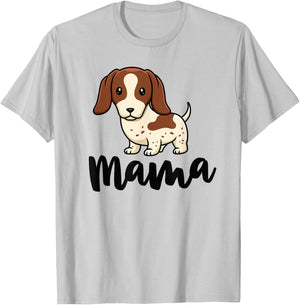 Piebald Dachshund Mama Shirt Doxie Mom Dog Lover Women Girls Kids T-Shirt - T-Shirt | Ash