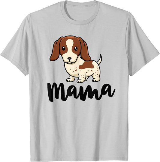Piebald Dachshund Mama Shirt Doxie Mom Dog Lover Women Girls Kids T-Shirt - T-Shirt | Ash
