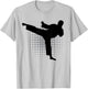 Taekwondo Kick Silhouette Karate Boys Girls Martial Arts T-Shirt - T-Shirt | Ash