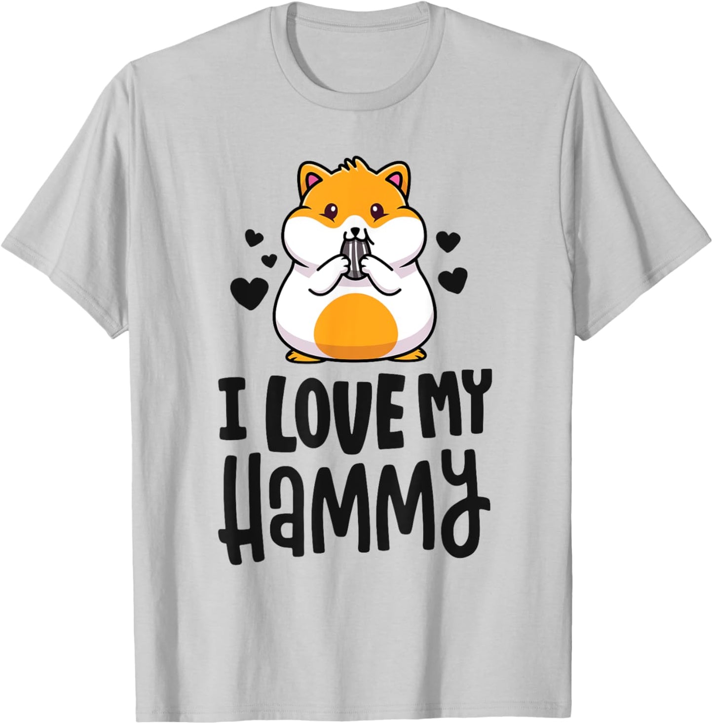 I Love My Hammy Shirt Cute Hamster Kawaii Shirt Kids Gift T-Shirt - T-Shirt | Ash
