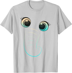 Halloween Costume Animal Cute Elephant Face Kids Eyes Snout T-Shirt - T-Shirt | Ash