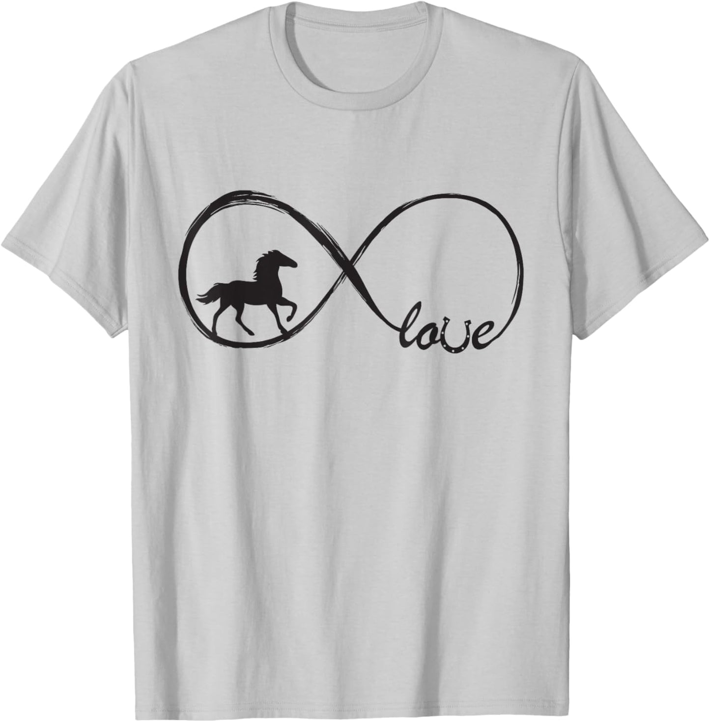 Horse Loving Girl Woman Equestrian Infinity Love Horses T-Shirt - T-Shirt | Ash