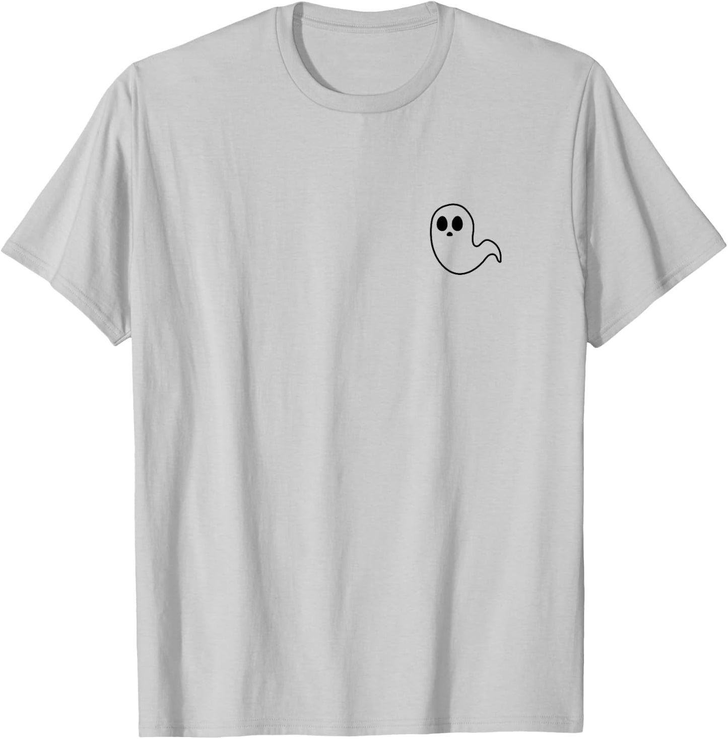 Little Ghost Subtle Halloween Fall Minimal Spooky Season T-Shirt - T-Shirt | Ash