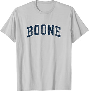 Boone Iowa IA Vintage Sports Design Navy Design T-Shirt - T-Shirt | Ash