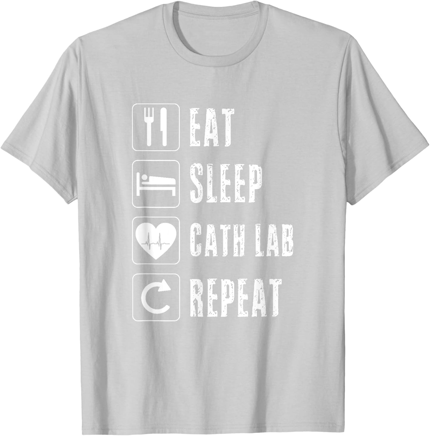 Cath Lab Nurse Cardiac Nursing Heart Tech Heartbeat EKG T-Shirt - T-Shirt | Ash
