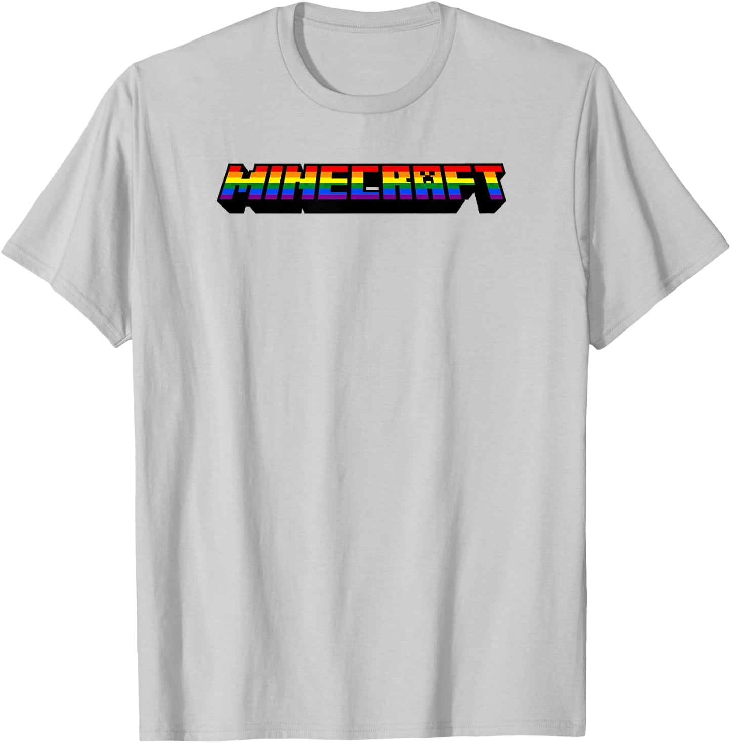 Minecraft Rainbow Logo T-Shirt - T-Shirt | Ash