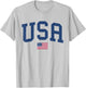 USA T Shirt Women Men Kids Patriotic American Flag July 4th T-Shirt - T-Shirt | Ash
