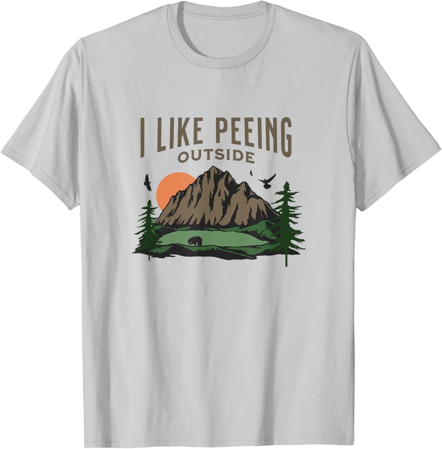 Josh's -Adults Grey Nature Small Classic Fit Crew Collar Short Sleeve T-Shirt - T-Shirt | Ash